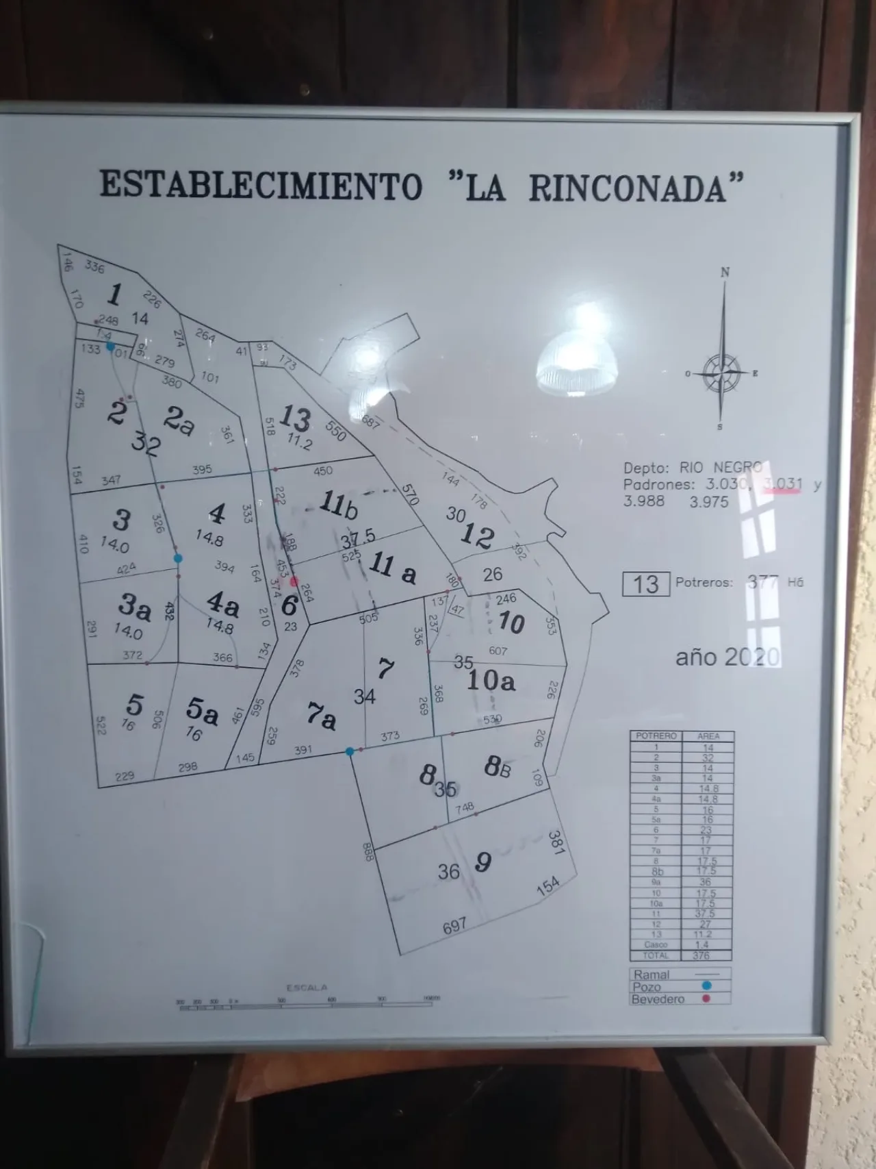 La Rinconada — plano de potreros